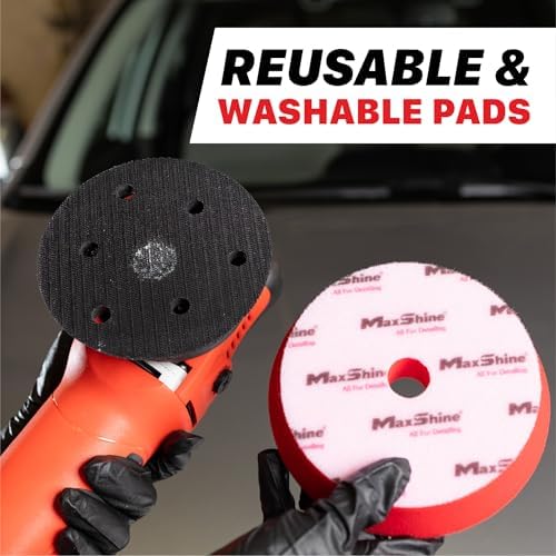 Maxshine M15 Pro Dual Action Polisher & Cut Polish Kit – 15mm Long Throw 1000W Car Buffer with 5” Backing Plate, Variable Speed 2,500–5,000 OPM – Detailing Tool for Cars, Trucks, SUVs & Boats