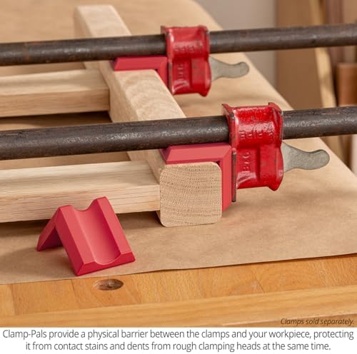 Woodpeckers Clamp Pals, 12 Pack, Woodworking Clamp Pads, Prevent Stains & Dents, Universal Fit for Bar Clamps & Pipe Clamps
