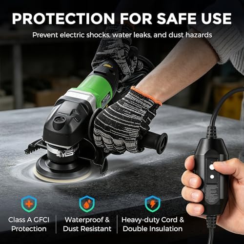 Bonvoisin 800W 4'' Wet Polisher Electric Wet Stone Polisher 6 Variable Speed Wet Grinder Buffing Machine Countertop Concrete Polisher for Stone, Granite, Marble, Tile with 7Pcs Diamond Polishing Pads