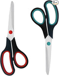 Scissors, 2 Pack 7.5 inch Scissors for Office and Home, Scissor All Purpose for School Fabric Craft Supplies Use
