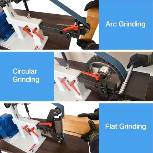 Belt Grinder Sander, 1500W 2HP Polishing Grinding Machine, 72x2 Inch Belts,Variable Speed Belt Polisher with VFD, 3 Grit Options, Arc/Circular/Flat Grinding, Industrial Metal Working Machine