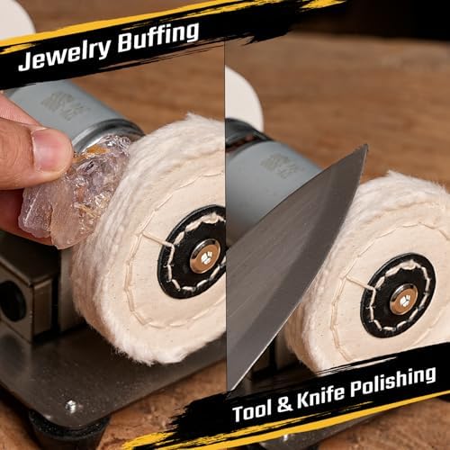 Mini Bench Grinder 3 Wheels, Benchtop Polisher Buffer for Jewelry