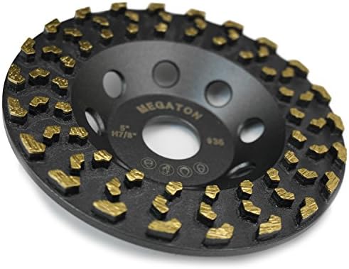 Megatron 5" Diamond Cup Grinding Removing Disc Wheel for Any Concrete, Paint, Epoxy, Glue and Mastic with CDB New Technology (Megatron 5")