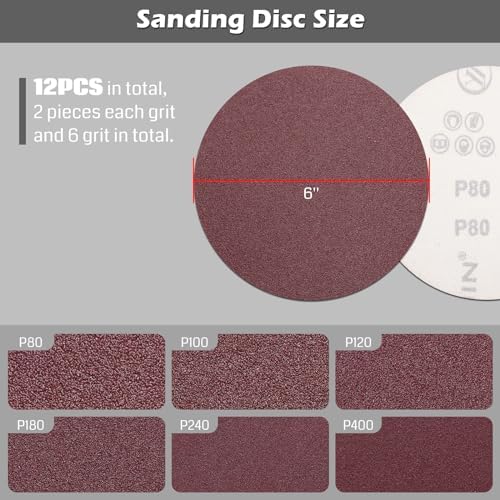 SainSmart 12PCS Aluminum Oxide 4x36 Inch Sanding Belts, 12PCS 6-inch Sanding Disc, 6PCS Wax and Silicone Free Tack Cloth, Sanding Set for Woodworking Sander Tools, DB30A