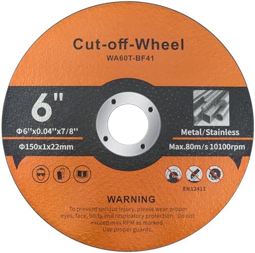 30 Pack 6 inch Cut-Off Wheels for Metal and Stainless Steel and PVC Tube 6" x.040 x7/8" Cutting Wheel for Angle Grinder Aggressive Cutting disc for General Purpose Metal Cutting