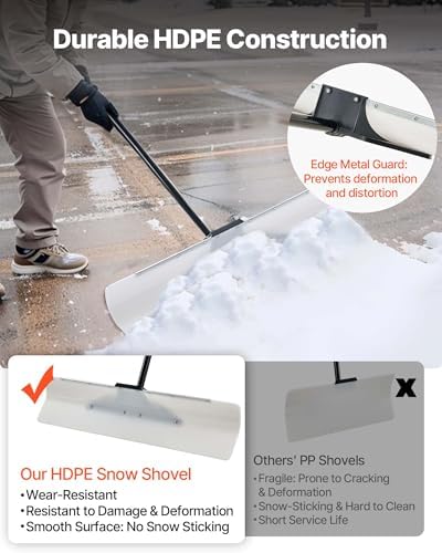 VEVOR Snow Pusher Shovel, 36 inch Wide Push Snow Shovel Plow for Driveway