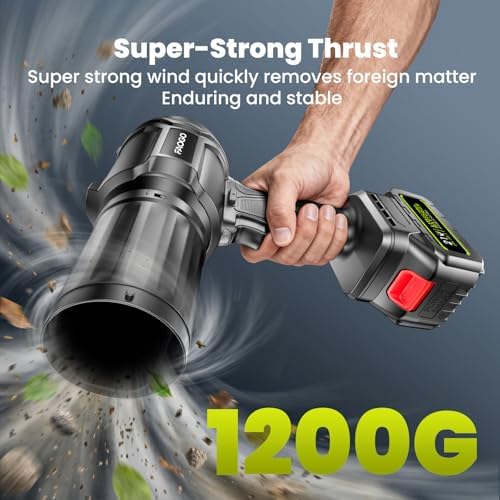 Cordless Leaf Blower with 2 Batteries & Charger - 990,000 RPM Electric Handheld Blower, Lightweight for Lawn, Yard, Patio, Garden Care - Light Black