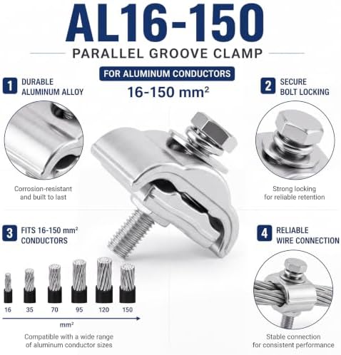 10 Pcs 4/0-2A APG-A2 Aluminum Parallel Groove Clamp for 16-150mm²