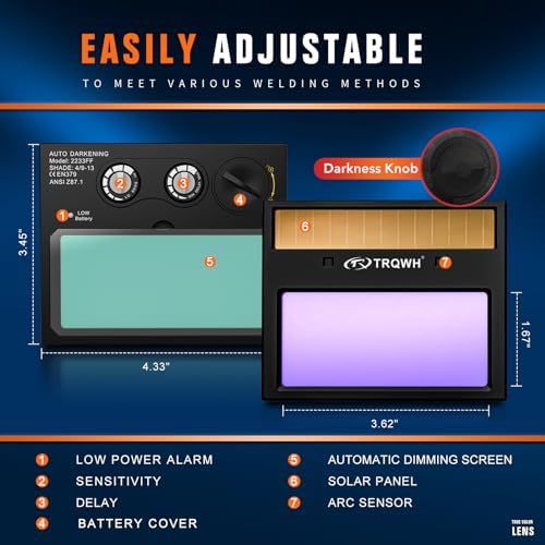 TRQWH Welding Hood Auto Darkening Welding Helmet with Light True Color
