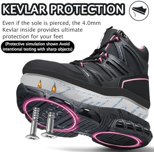 KOIFISH Steel Toe Work Boots for Men Women, Waterproof Steel Toe Boots