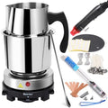 Hehinton Double Boiler Wax Melting Pot, Professional Water Heating Warming Pots for Candle Making, Wax Melter Making Kit for Beginners, DIY Kit with Electric Hot Plate, Heat Gun, Thermometer