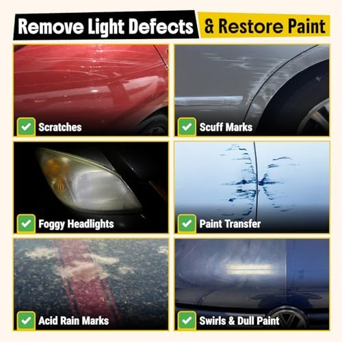 Carfidant Scratch Repair and Swirl Remover - Car Paint Scratch Remover & Restorer Kit with Buffer Pad - Polishing & Waxing Kits - Compound for Vehicles Paint Repair - 8.4 fl. Oz.