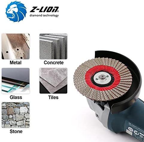 Z-LION 2 Pcs 4" Flap Sanding Disc Diamond Electroplated Grit 60 Sanding Sandpaper Wheel