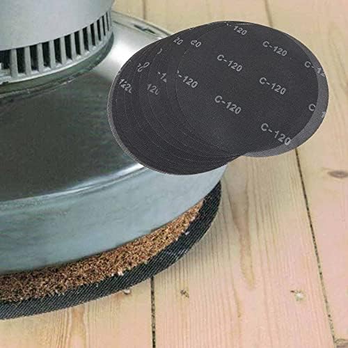 HUAALIUCHE 17" Sanding Screen Discs - Mesh Floor Sanding Screen - Black Silicon Carbide - for Wood Floors (10 Pack, 120 Grit)