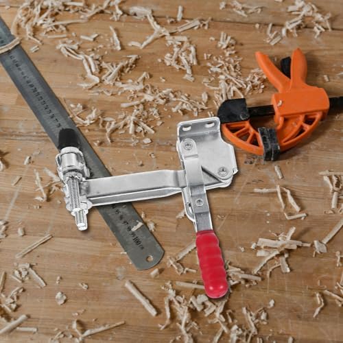 ARTIBETTER 2pcs Vertical Toggle Clamp with Rubber Tip Welding Quick Fixed Clamp for Woodworking Iron Zinc-plated Handheld Device for Power Equipment