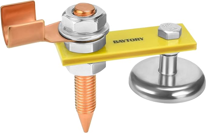 BAYTORY Upgrade Magnetic Welding Support Ground Clamp Tools, Welding Magnet Head Strong Magnetism Large Suction, Copper Tail Welding Accessories Stability Clamps