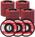 40 Pack 4-1/2" Ceramic Flap Discs for Angle Grinder, 40/60/80 Grit Type 29 Sanding Wheels, Abrasive Grinding Discs for Metal, Stainless Steel and Wood, Polishing Finishing Kit