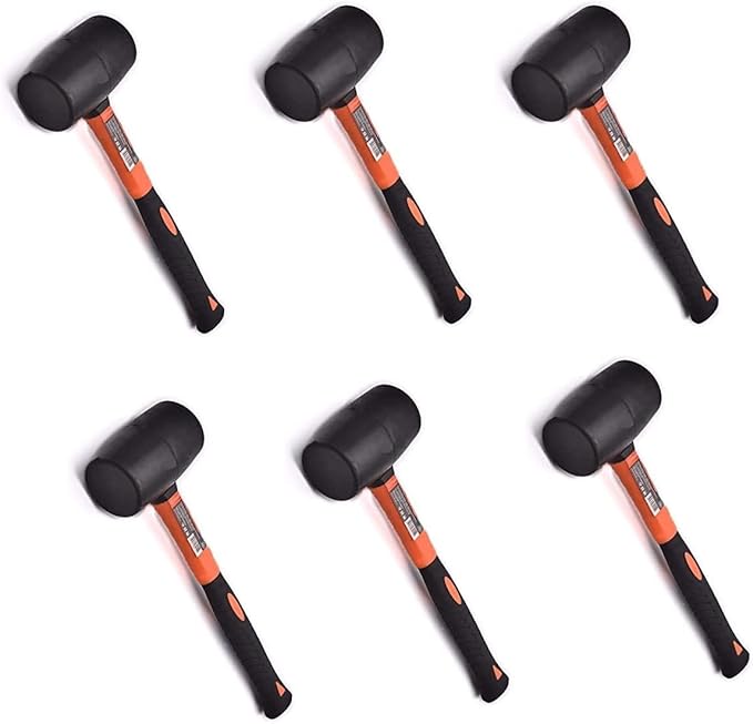 Edward Tools Rubber Mallet Hammer 16 oz - Durable Eco-friendly Rubber Hammer Head for Camping, Flooring, Tent Stakes, Woodworking, Soft Blow Tasks without Damage - Ergonomic Grip Handle (6)