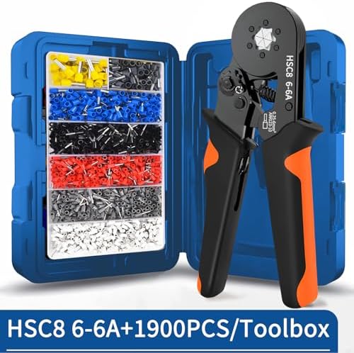 Crimping Terminal,Multiple Crimping Pliers HSC86-4/6 Combination,Electrical Equipment Connector,Wire Connection Terminal(HSC8 6-6A 1900 Box)
