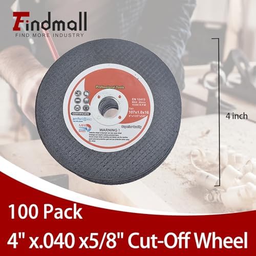 100 Pack 4" x.040 x5/8" Cut Off Wheel - Metal & Stainless Steel Thin Cutting Discs