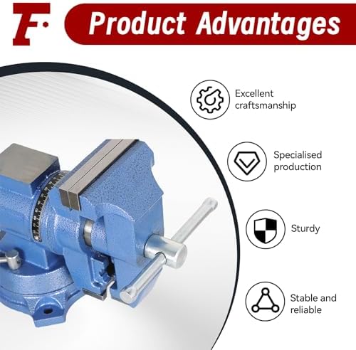 findmall Multipurpose Heavy Duty Multi-Jaw Vise with Swivel Base and Head for Clamping Fixing Equipment - 360-Degree Rotation, Home or Industrial Use (4 inch)