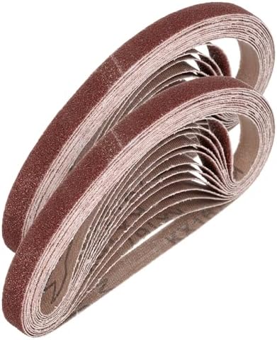 HARFINGTON 1/2 x 18 Inch Sanding Belts, 50 Pcs 80 Grits Aluminum Oxide