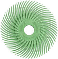 Dedeco Sunburst Radial Bristle Discs 12-Pack - 2" Curved - 3/8" Arbor - Light Green 14000 Grit (Ultra-Fine, 1 Micron) - Aluminum Oxide for Polishing & Finishing