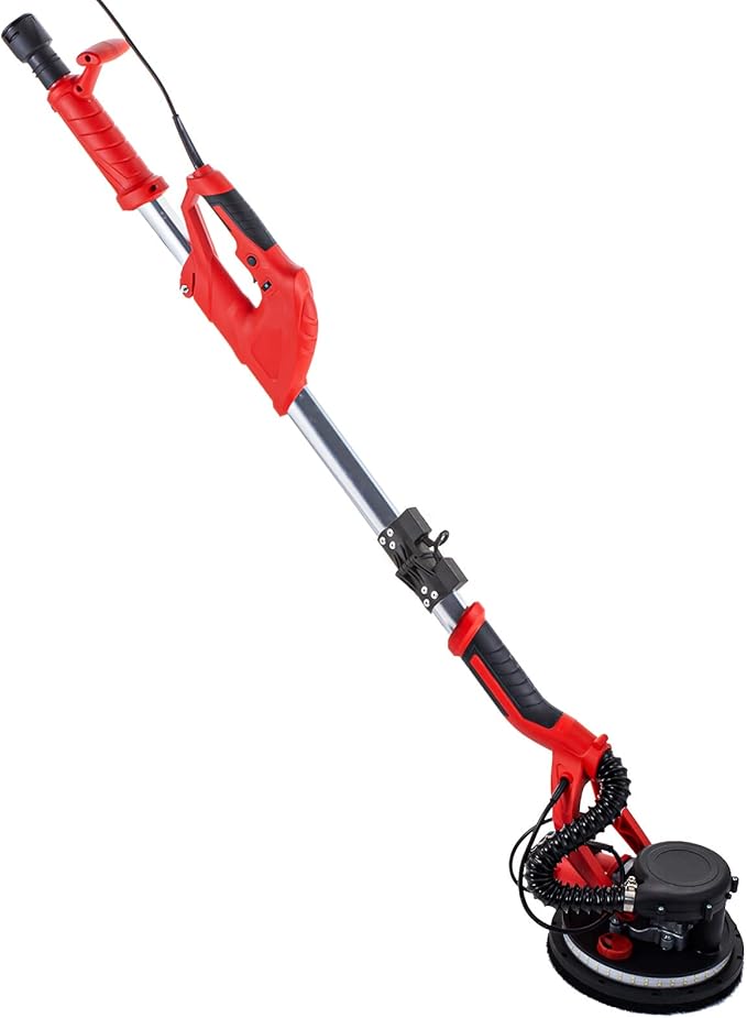 VEVOR Drywall Sander 850W, Electric Drywall Sander Variable Speed 800-1750 RPM, Foldable Sheetrock Sander with Telescope Handle, Electric Sander with LED Strip Light and Vacuum Bag, Wall Sander