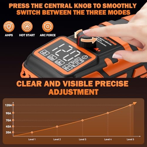 Display Handheld Welder, IGBT Inverter with 5 Adjustable, 20PCS Rods