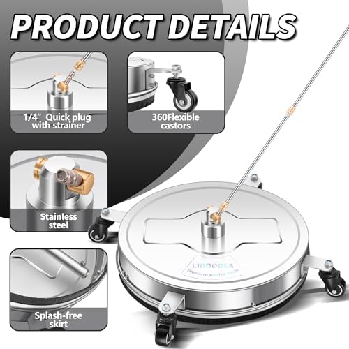 LidoDola 20'' Pressure Washer Surface Cleaner, Power Washer Accessory
