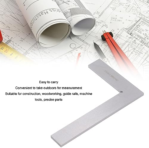 Machinist Square 200x130mm / 7.9 x 5.1 inch 90 Degree Right Angle Ergonomic Carbon Steel Engineer Square Ruler