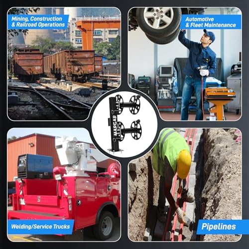 Heavy Duty Double Welding Cable Lead Reel, 10°Tilting Fixed Base, Accommodates 150 Feet of 1/0 and 125 Feet of 2/0 Cable (10" Reel)