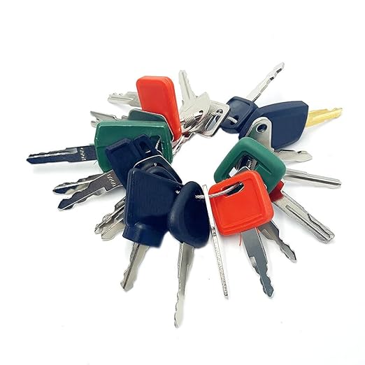 20PCS Heavy Construction Equipment Keys Set,Machinery Operator Ignition Keys Compatible with Volvo Case Hyster Kubota Caterpillar JCB Bobcat Takeuchi Hitachi JD
