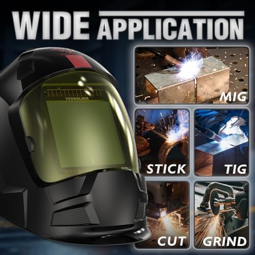 YESWELDER Auto-Darkening Welding Helmet, 3.94 x 3.66 in True Color View
