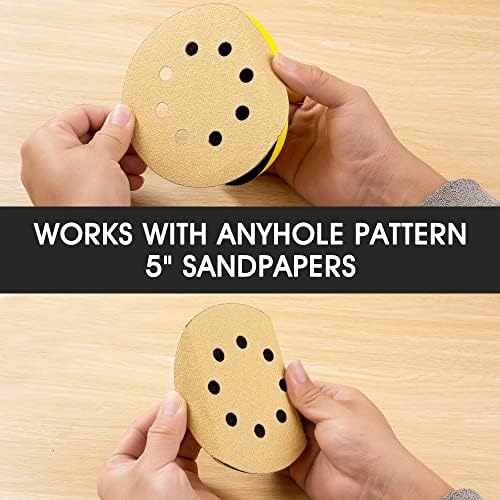 5 Inch Hand Sanding Block Hook and Loop Sanding Block 2 PCS Round and Mouse Hand Sanding Blocks Foam Sanding Blocks Auto Body Hand Sanders for Wood Mouse Sanding Pad Sandpaper Holder