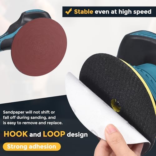 HARFINGTON 100 Pcs 6 Inch Sanding Discs 60 Grit Red Aluminum Oxide