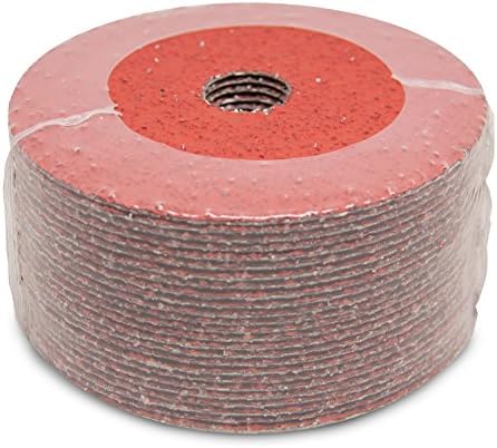 Benchmark Abrasives 5 Inch Sanding Discs Ceramic Resin Fiber Grinding Disc for Grinding, Stripping on Wood, Fiberglass, Steel, Metal, 7/8" Arbor Angle Grinder Sanding Disc, 25 Pack - 50 Grit