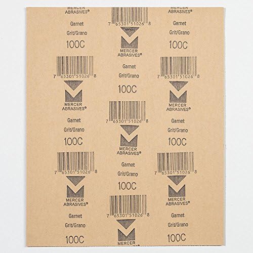 Mercer Industries 205100C - 9 x 11 Garnet Paper Sheets, Grit 100C (100 pack)