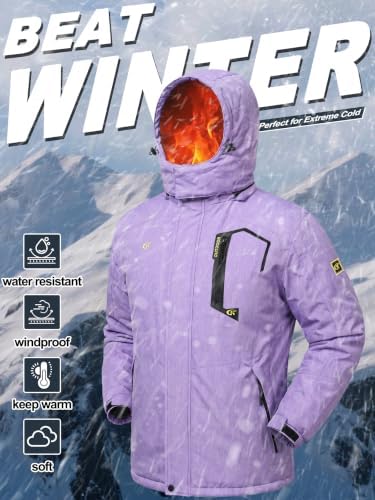 QPNGRP Mens Waterproof Ski Snowboard Jacket Winter Windproof Snow Coat