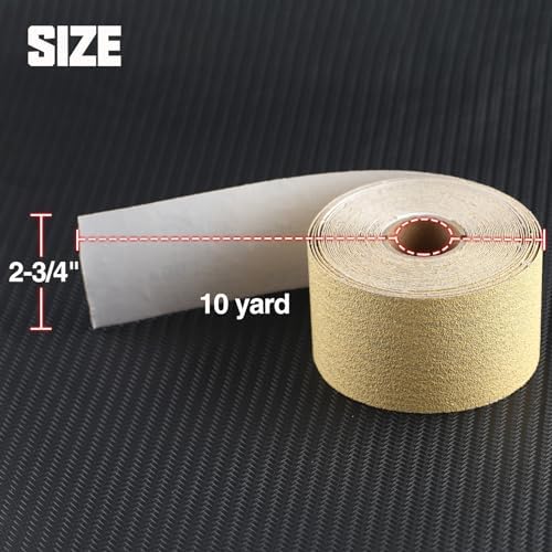 SPEEDWOX 60 Grit Sandpaper Roll Self Adhesive PSA Stickyback Sand Paper 2-3/4" Wide 10 Yard Long Sandpaper Sheets for Automotive & Woodworking Air File Long Board Sanders Metal Plastic Sanding Blocks