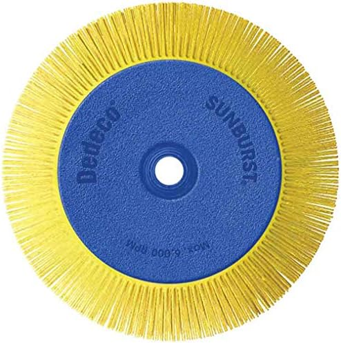 Dedeco Sunburst Radial Bristle Disc 1 Pack - 8" Straight - Yellow 80 Grit (Coarse) - Aluminum Oxide for Polishing & Finishing