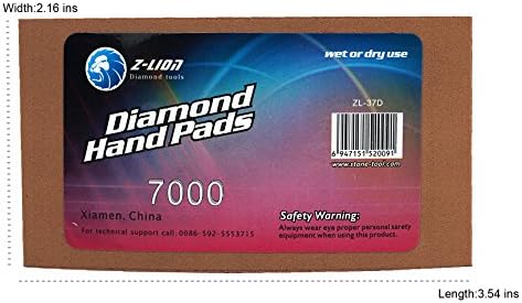 Z-Lion Resin Diamond Hand Pads Grits 7000 for Stone Glass Ceramic Marble Granite