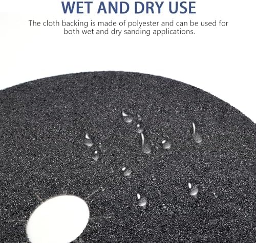 HUAALIUCHE Floor Sanding Disc Cloth-Backed Silicon Carbide，17" x 2" Holes for Concrete, Stone, 36 Grit, 6-Pack