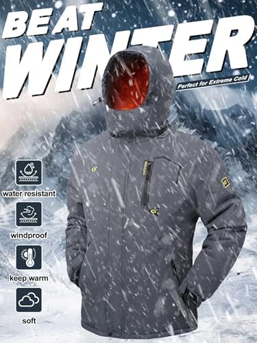 QPNGRP Mens Waterproof Ski Snowboard Jacket Winter Windproof Snow Coat