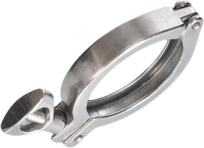 Stainless Steel 304 Heavy-Duty Single Pin Tri-Clamp with Wing Nut and Silicone Gasket， Design for Ferrule TC(1.5" Tri-clamp+Silicone Gasket) (1.5 Inch Tri clamp Size: 10 Pack)