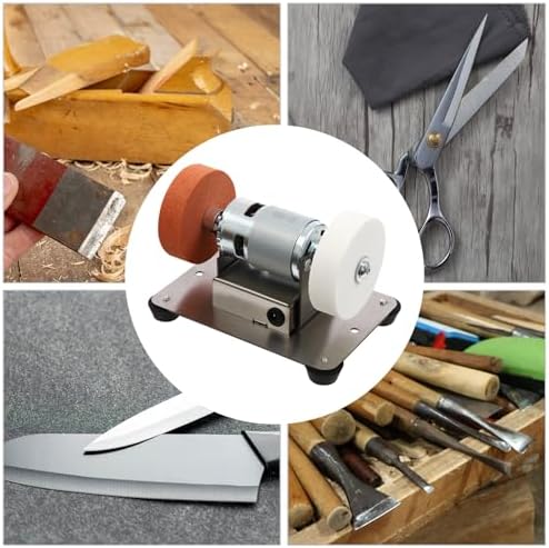 Mini Belt Sander Electric Benchtop Sander 96W Bench Grinder Sanding Machine Handcraft System Bench Grinder Polisher 7 Adjustable for DIY Craft Wood Stained Glass Jewelry Making