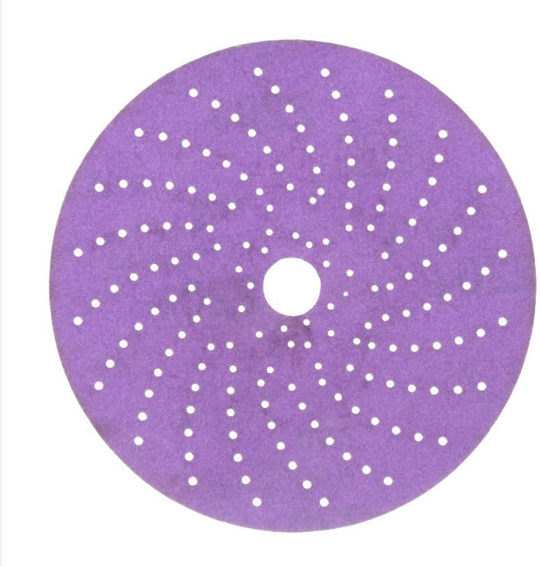 3M Cubitron II Hookit Clean Sanding Abrasive Disc 31372, 6 in, 220+ Grade, Pack of 50 Discs, Virtually Dust-Free, High Performance, Long Lasting, Multi-Hole Pattern, Feather Edging, Stock Removal