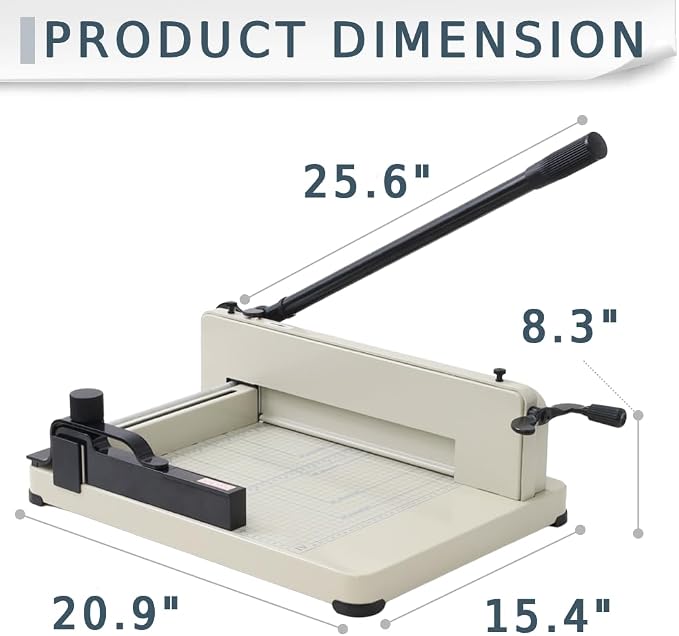Japard Heavy Duty Paper Cutter A4, 12" Guillotine Blade, Up to 40mm Sheets from 400-500 Sheets, Paper Trimmer with Metric and Inch Scale