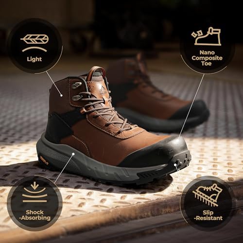 NORTIV 8 Composite Toe Work Boots for Men Waterproof