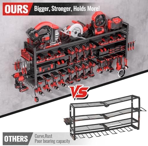 49.8" Power Tool Organizer Wall Mount,Holds 18 Cordless Drills